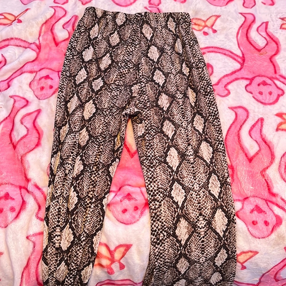 Snake print bell bottoms
